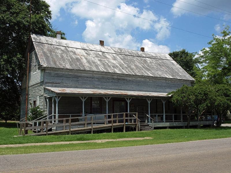 Rhodes Store (also known as Humphries Drug Company) in Bay Minette, Alabama, listed on the Alabama Register of Landmarks and Heritage
