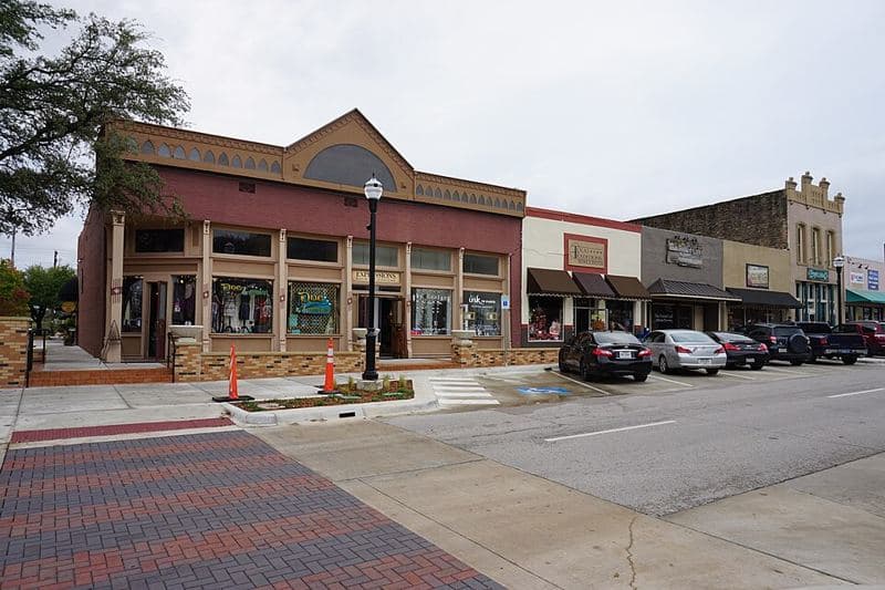 Rusk Street in Rockwall, Texas (United States).