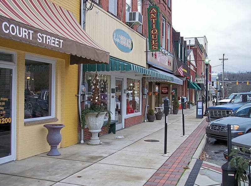 North Court Street in downtown Ripley, West Virginia; part of the Ripley Historic District. This is an image of a place or building that is